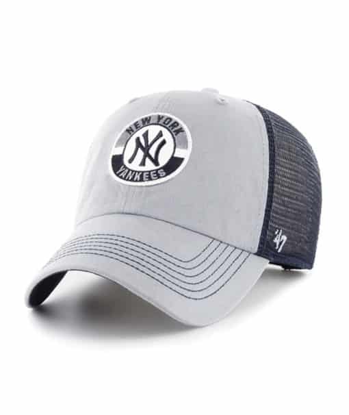 New York Yankees 47 Brand Gray Navy Porter Clean Up Mesh Snapback Hat