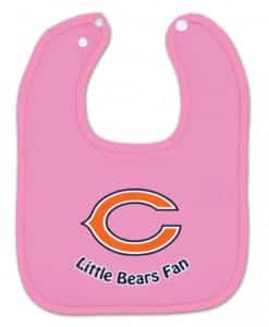 Chicago Bears Pink Snap Baby Bib