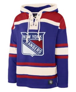 New York Rangers Men's 47 Brand Blue Pullover Jersey Hoodie
