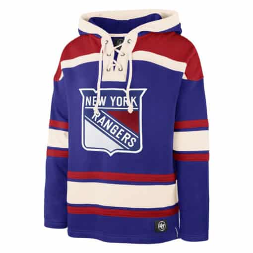 New York Rangers Men's 47 Brand Blue Pullover Jersey Hoodie