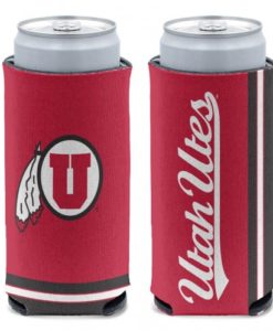 Utah Utes 12 oz Red Slim Can Koozie Holder