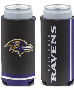 Baltimore Ravens 12 oz Black Slim Can Koozie Holder