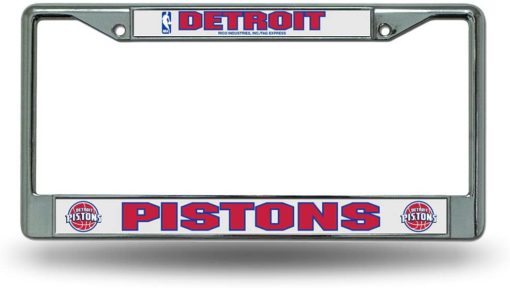 Detroit Pistons Chrome License Plate Frame