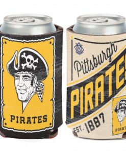 Pittsburgh Pirates 12 oz Black Yellow Cooperstown Can Cooler Holder