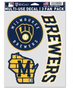 Milwaukee Brewers Decal Multi Use Fan 3 Pack