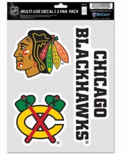 Chicago Blackhawks Decal Multi Use Fan 3 Pack