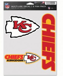 Kansas City Chiefs Decal Multi Use Fan 3 Pack