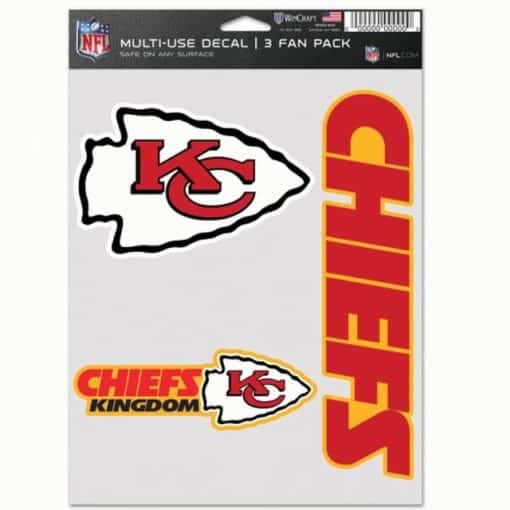 Kansas City Chiefs Decal Multi Use Fan 3 Pack