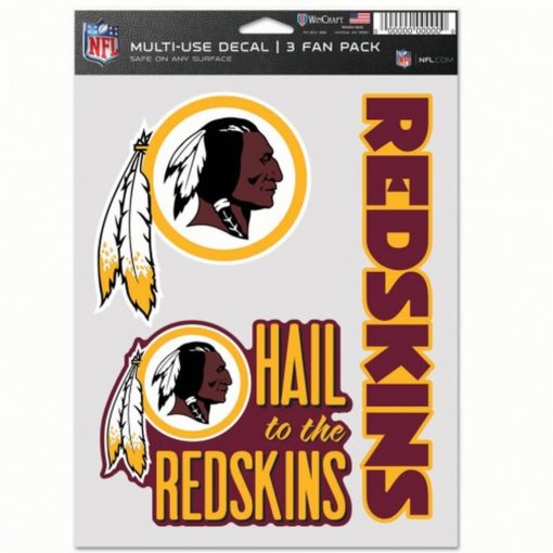 Washington Redskins Decal Multi Use Fan 3 Pack