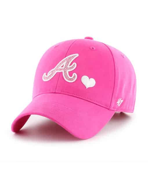 Atlanta Braves KIDS Girls 47 Brand Pink Sugar Sweet MVP Adjustable Hat