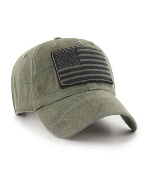 Operation Hat Trick 47 Brand Sandalwood Camo USA Adjustable Flag Hat - Image 3