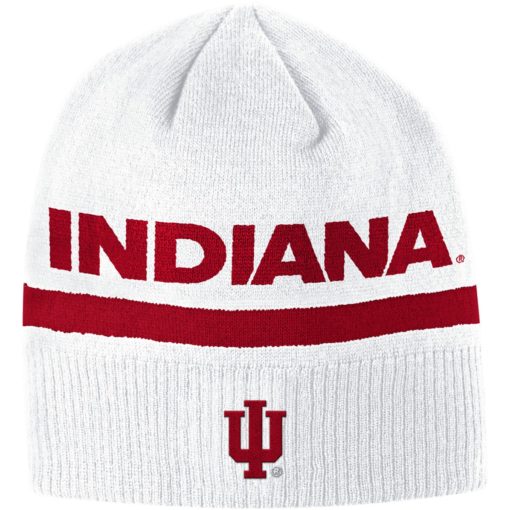 Indiana Hoosiers Adidas White Knit Beanie Hat