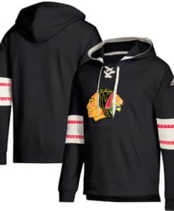 Chicago Blackhawks Men's Adidas Black Pullover Hoodie