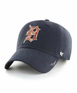 Detroit Tigers Women's 47 Brand Navy Orange Sparkle Clean Up Adjustable Hat