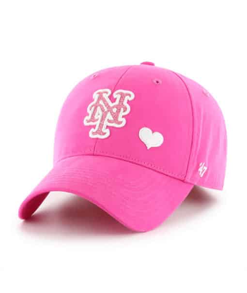 New York Mets KIDS Girls 47 Brand Pink Sugar Sweet MVP Adjustable Hat