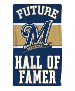 Milwaukee Brewers Future Hall of Famer Navy Baby Burp Cloth