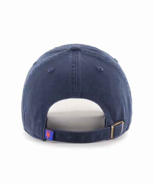New York Mets Red White & Blue 47 Brand Navy Clean Up Adjustable Hat - Image 2