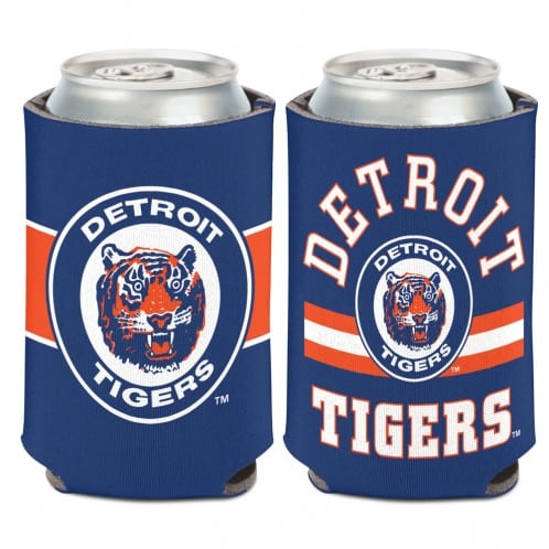 Detroit Tigers 12 oz Striped Cooperstown Navy Orange Can Koozie Holder