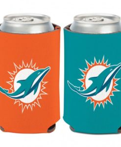 Miami Dolphins Logo 12 oz Orange Aqua Can Koozie Holder