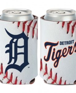 Detroit Tigers 12 oz Ball Design White Can Koozie Holder