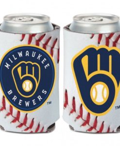 Milwaukee Brewers 12 oz Blue White Ball Can Koozie Holder