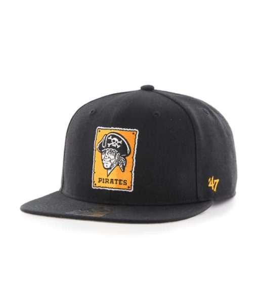 Pittsburgh Pirates 47 Brand Black Sure Shot Cooperstown Snapback Adjustable Hat