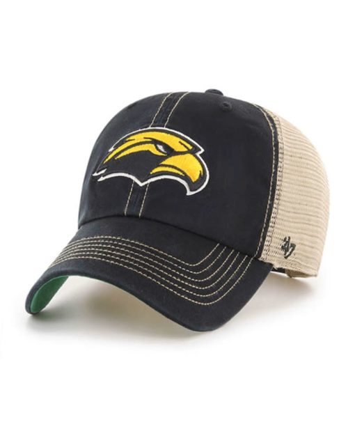 Southern Miss Golden Eagles 47 Brand Trawler Black Clean Up Mesh Snapback Hat