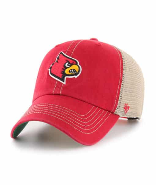 Louisville Cardinals 47 Brand Trawler Red Clean Up Mesh Snapback Hat