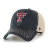 Texas Tech Red Raiders 47 Brand Trawler Black Clean Up Mesh Snapback Hat