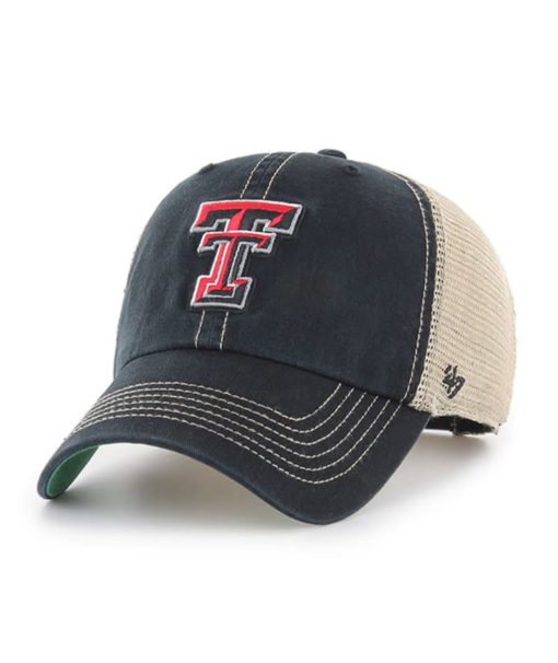 Texas Tech Red Raiders 47 Brand Trawler Black Clean Up Mesh Snapback Hat