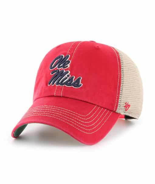 Mississippi Ole Miss Rebels 47 Brand Trawler Red Clean Up Mesh Snapback Hat