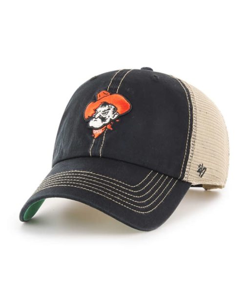 Oklahoma State Cowboys 47 Brand Trawler Black Clean Up Mesh Snapback Hat