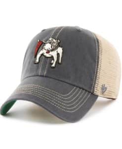 Georgia Bulldogs 47 Brand Trawler Vintage Charcoal Clean Up Khaki Mesh Snapback Hat