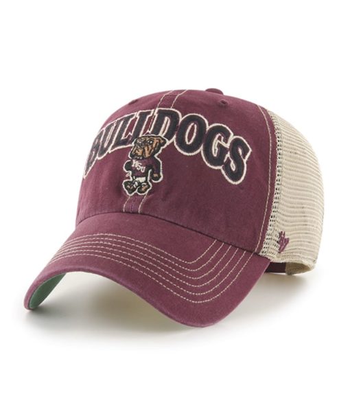 Mississippi State Bulldogs 47 Brand Trawler Dark Maroon Clean Up Mesh Snapback Hat