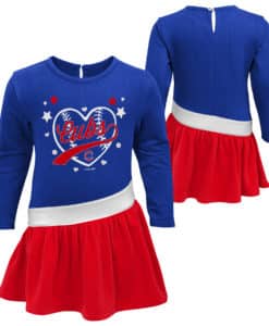 Chicago Cubs Baby Girls Blue Red Diamond Dress