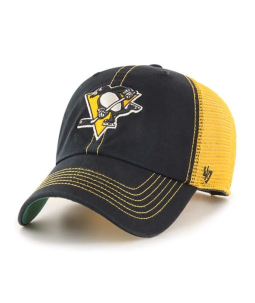 Pittsburgh Penguins 47 Brand Trawler Black Clean Up Mesh Snapback Hat