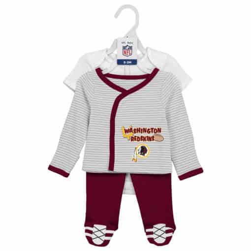 Washington Redskins Baby Boys 3 Piece Onesie, Shirt and Pants Set