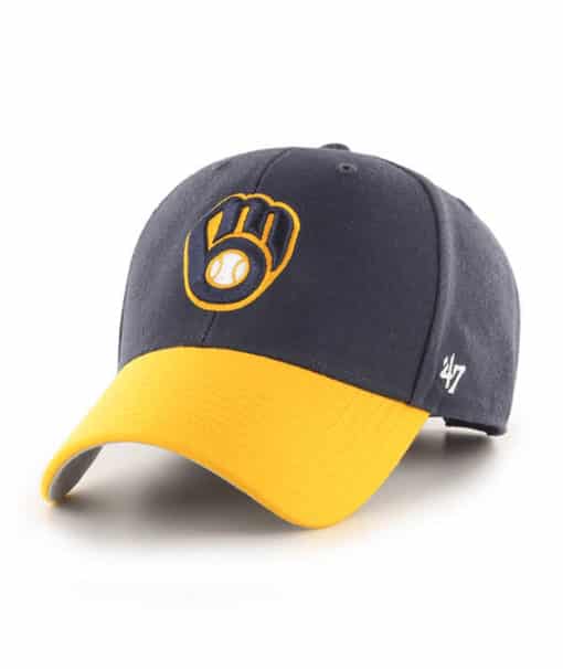 Milwaukee Brewers 47 Brand Navy Yellow MVP Adjustable Hat