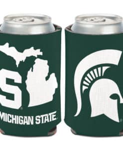 Michigan State Spartans 12 oz Green State Shape Can Koozie Holder