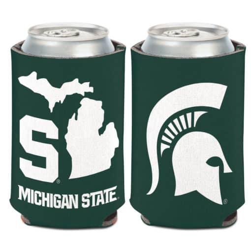 Michigan State Spartans 12 oz Green State Shape Can Koozie Holder