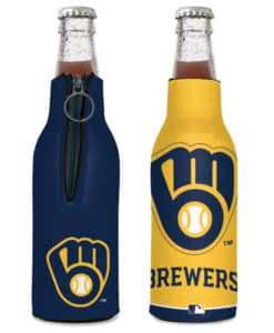 Milwaukee Brewers 12 oz Navy Yellow Bottle Cooler