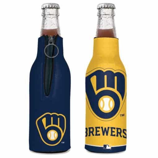 Milwaukee Brewers 12 oz Navy Yellow Bottle Cooler