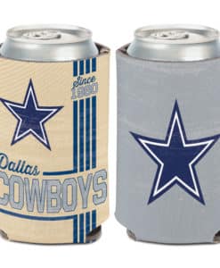 Dallas Cowboys Vintage 12 oz Blue Cream Can Koozie Holder