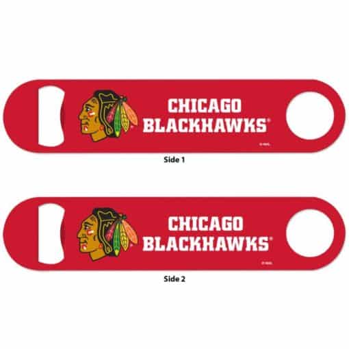 Chicago Blackhawks Red Metal Bottle Opener 2-Sided
