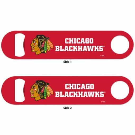 Chicago Blackhawks Red Metal Bottle Opener 2-Sided