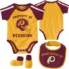Washington Redskins Baby Gold Burgundy 3 Piece Creeper Set