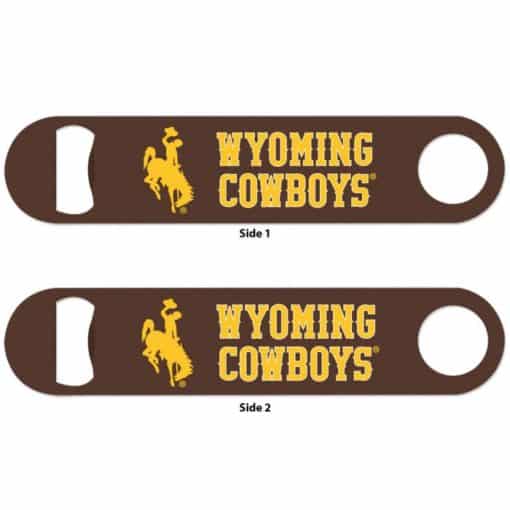 Wyoming Cowboys Brown Metal Bottle Opener 2-Sided