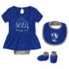 Eastern Illinois EIU Panthers Baby Girls Blue MVP Princess 3 Piece Creeper Set