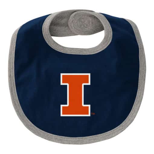 Illinois Fighting Illini Baby Girls Navy MVP Princess 3 Piece Creeper Set - Image 2