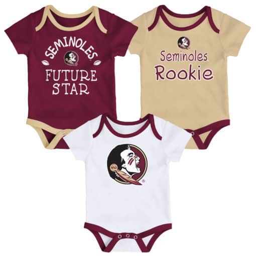 Florida State Seminoles 3 Pack Future Star Onesie Creeper Set